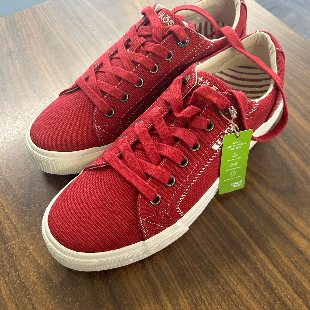 Taos Footwear Red Canvas Sneakers